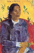 Paul Gauguin Woman with a Flower painting